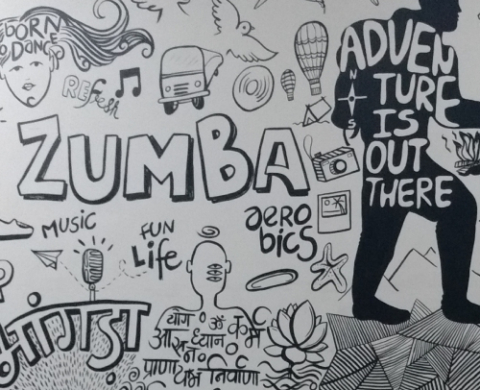 Zumba Dance – Wall Doodle